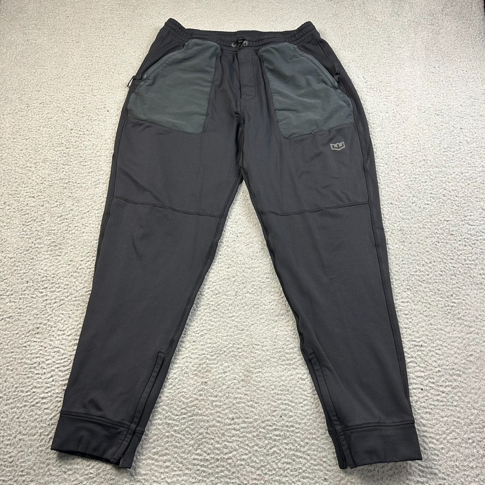 Warroad Mens Black Blade Tech 2.0 Performance Hockey Joggers Track Pants Large